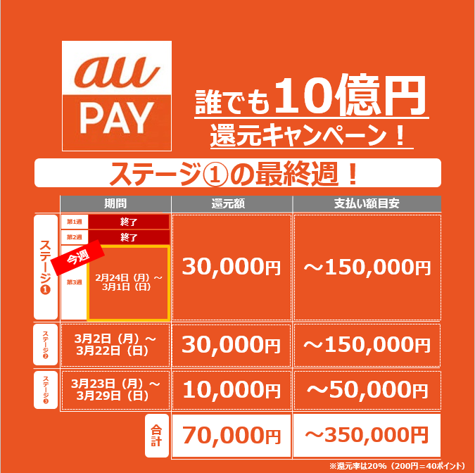 auPAY_10億円還元キャンペーン_第3週